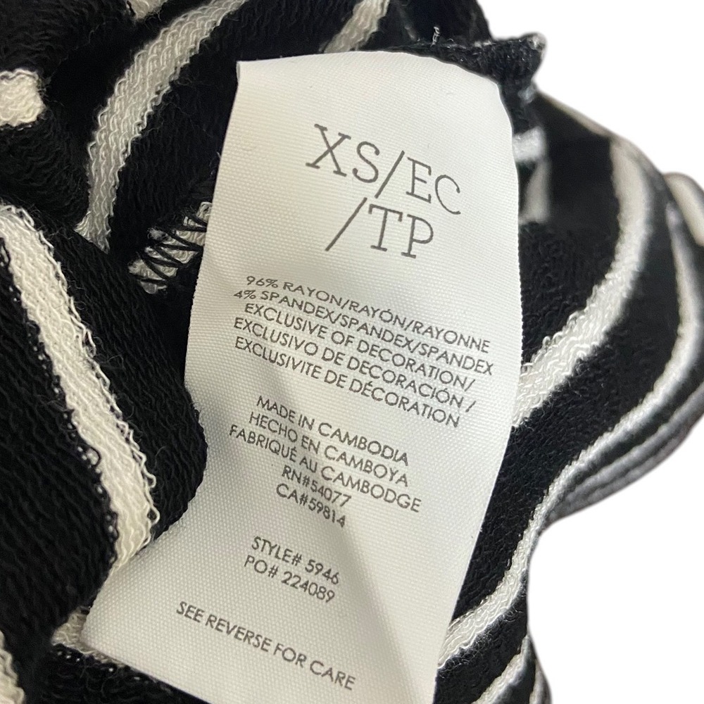Cabi Black White Striped High‎ Low Sleeveless Knit Dress Coastal Resortwear XS - Picture 5 of 10